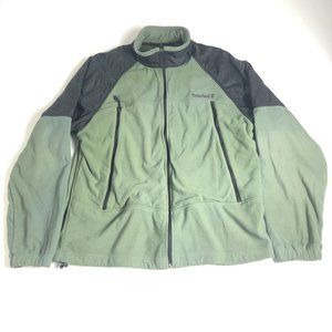 Timberland Fleece Jacket Men's Olive Green Long‎ Sleeve Full Zip Sz L Ski a20